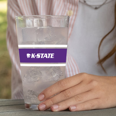 Kansas State 16oz Stripe Pint Glass