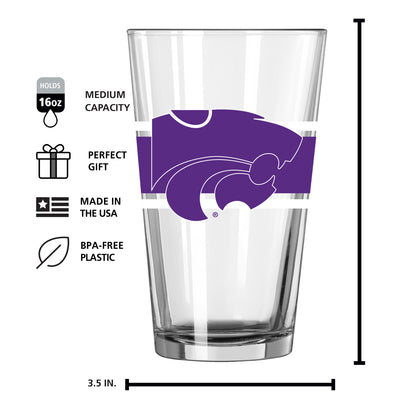Kansas State 16oz Stripe Pint Glass