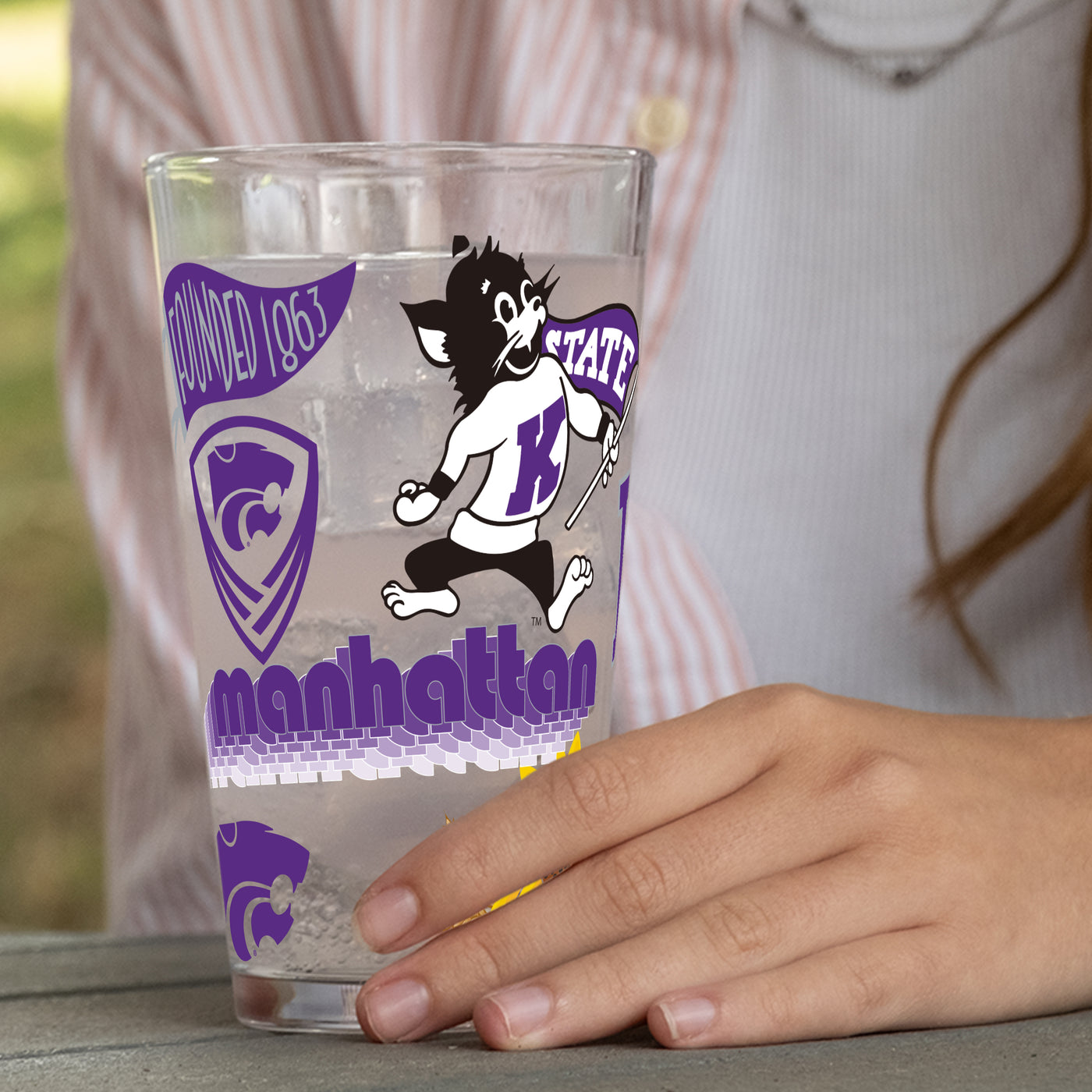 Kansas State 16oz Native Pint Glass