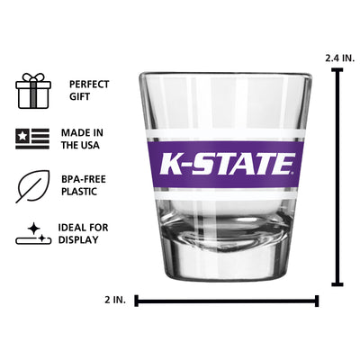 Kansas State 2oz Stripe Shot Glass