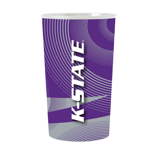 Set of four KS State Geo Pattern hardwall cups by Logo Brands, featuring colorful state map designs for drinkware.