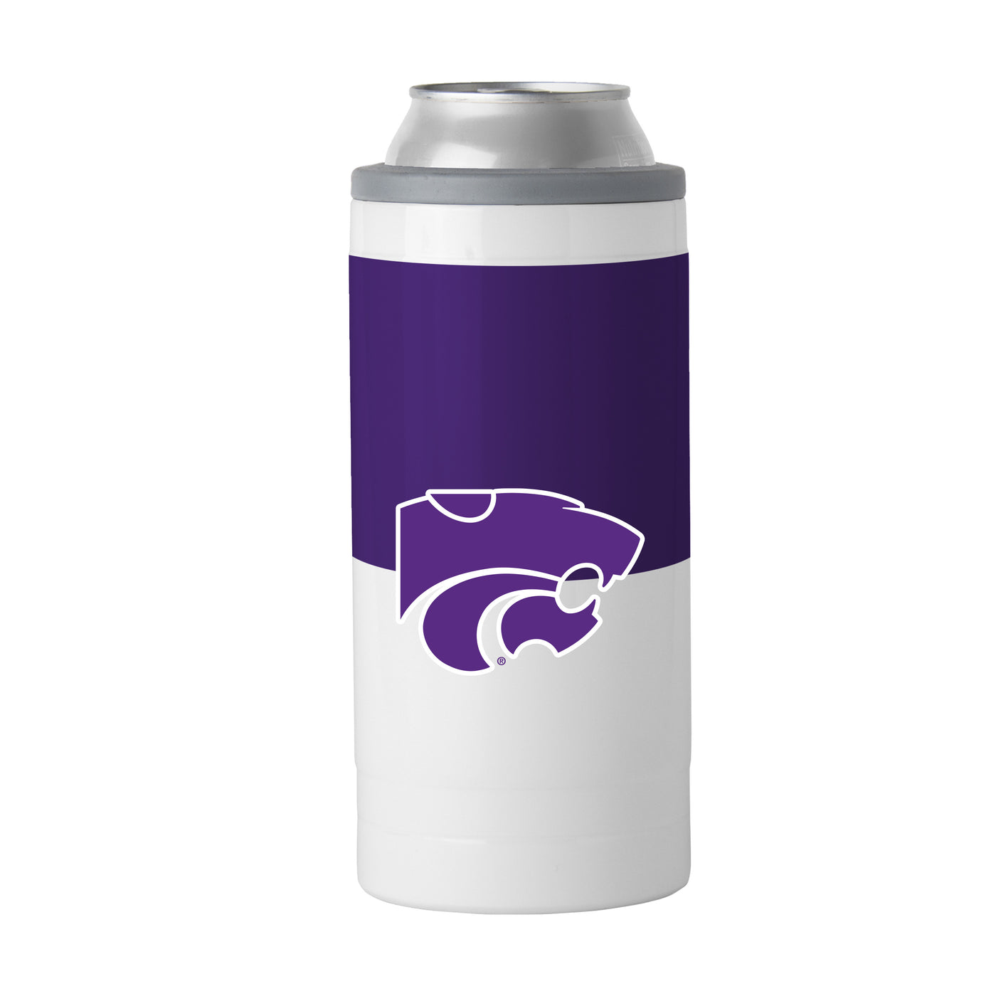 Kansas State 12oz Colorblock Slim Can Coolie - Logo Brands