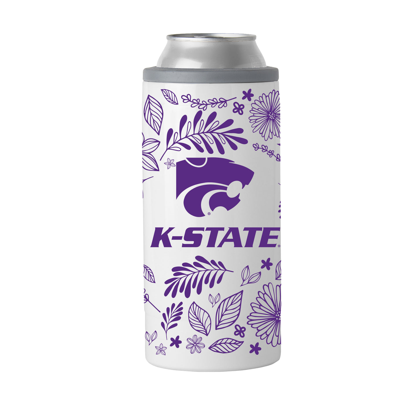 Kansas State 12oz Botanical Slim Can Coolie