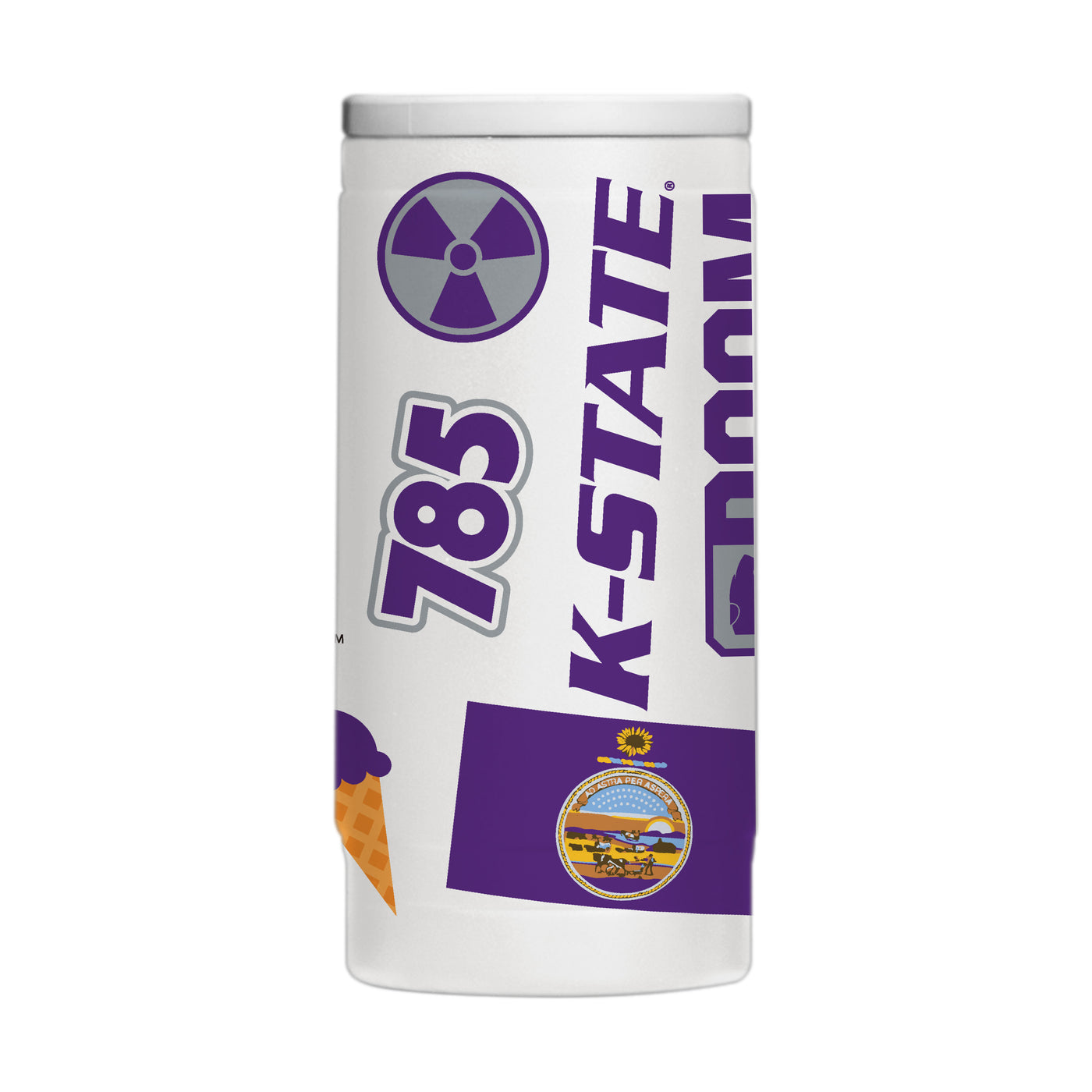 Kansas State 12oz Native Powder Coat Slim Can Coolie