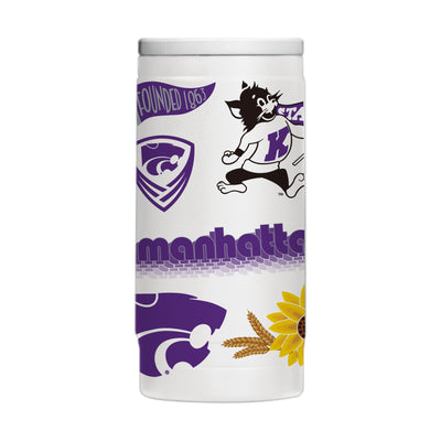 Kansas State 12oz Native Powder Coat Slim Can Coolie