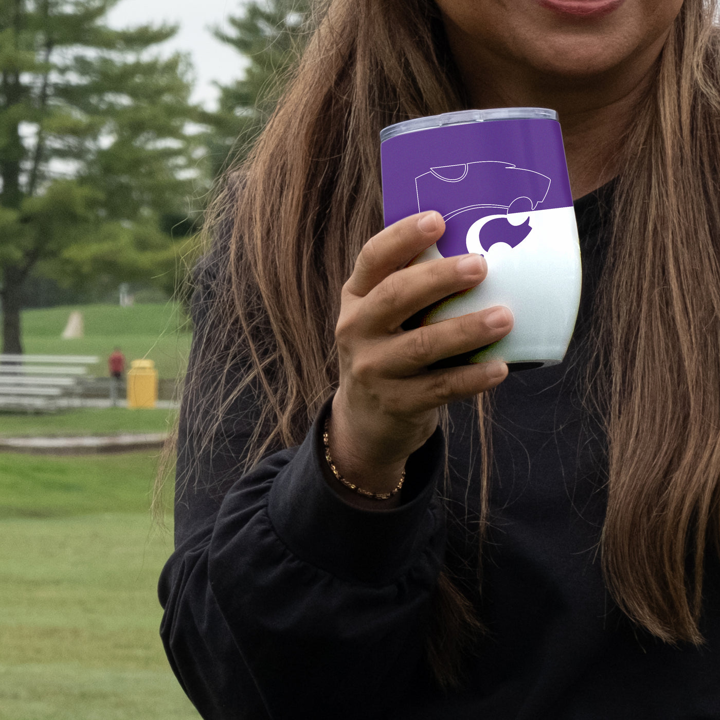 Kansas State 16oz Colorblock Stainless Curved Beverage