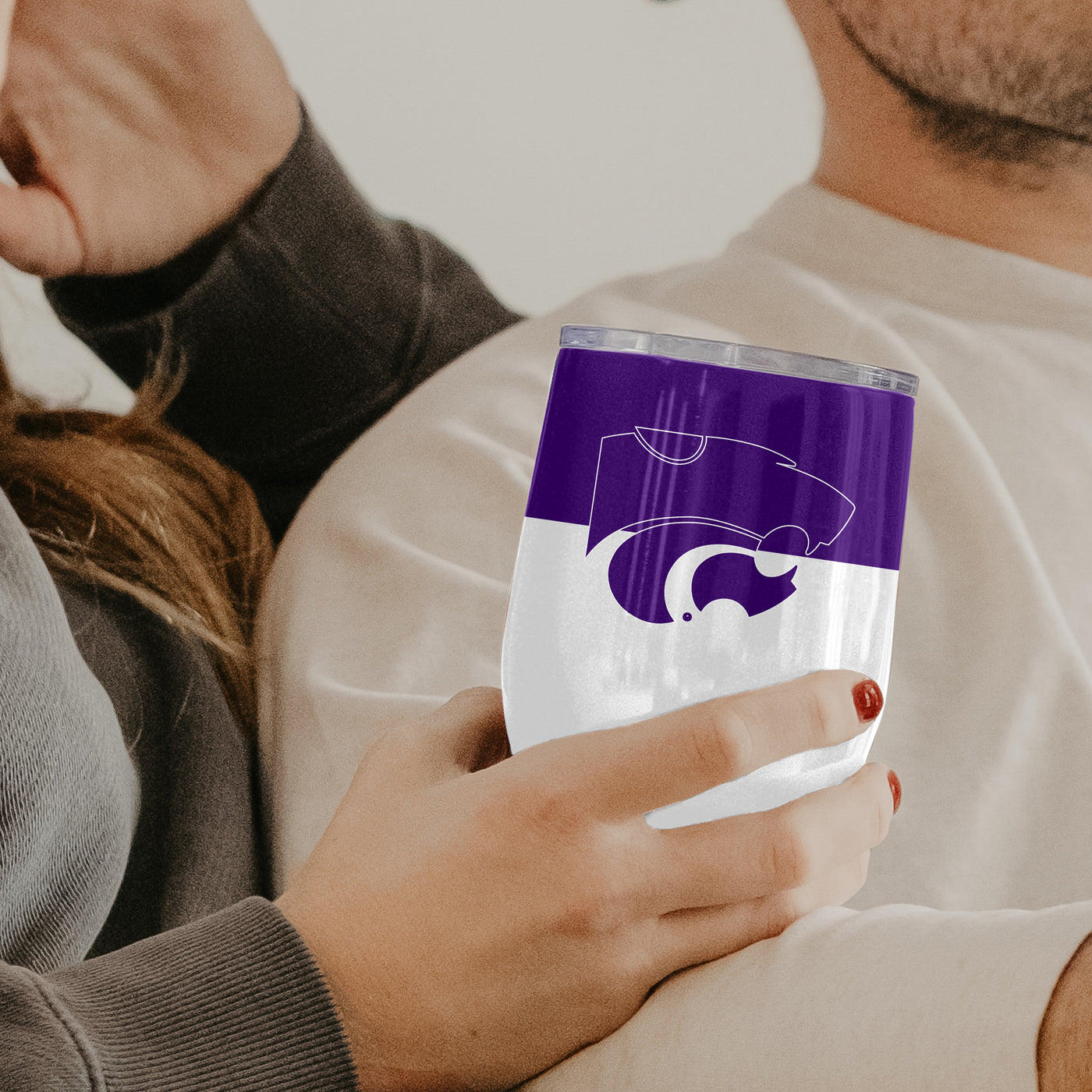 Kansas State 16oz Colorblock Stainless Curved Beverage