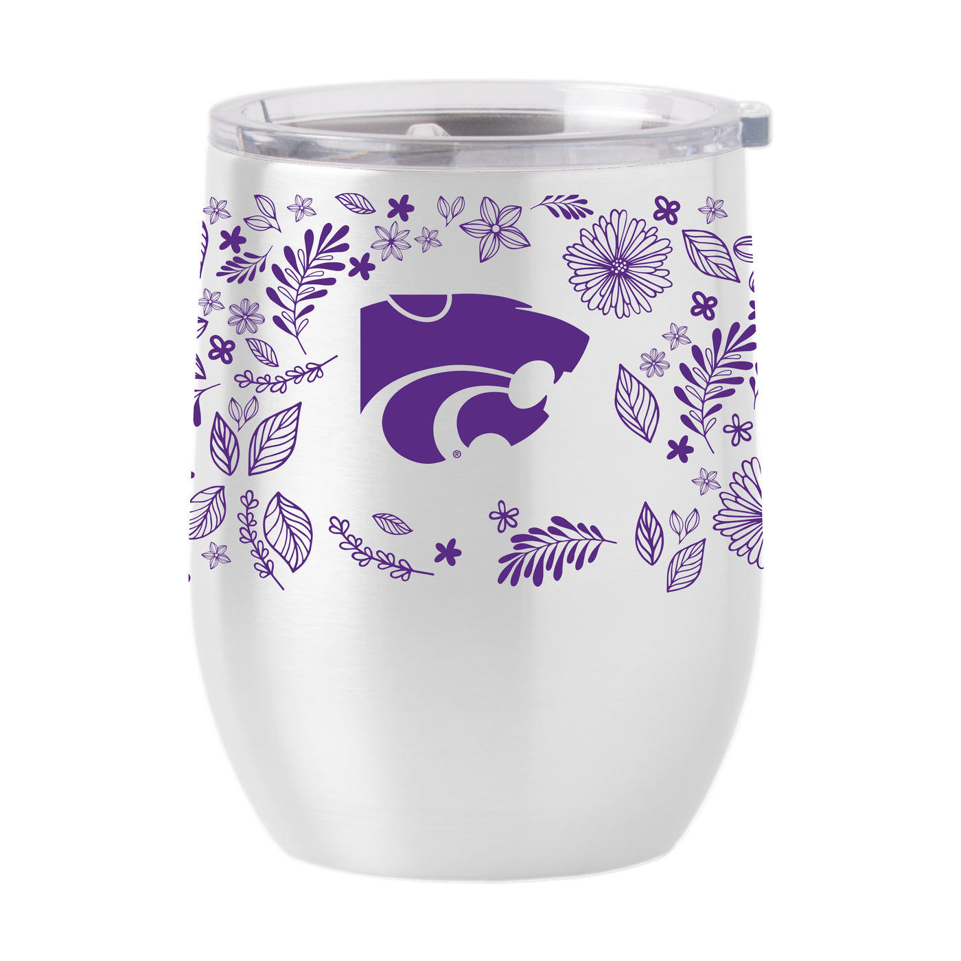 Kansas State 16oz Botanical Stainless Curved Beverage