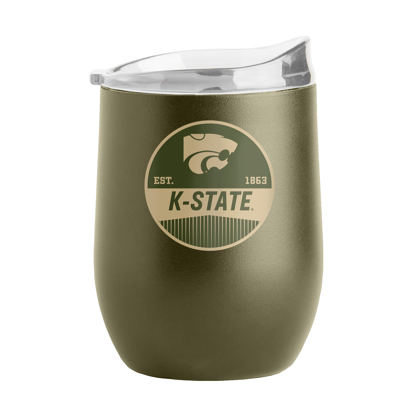 Kansas State 16oz Badge Powder Coat Curved Bev - Logo Brands