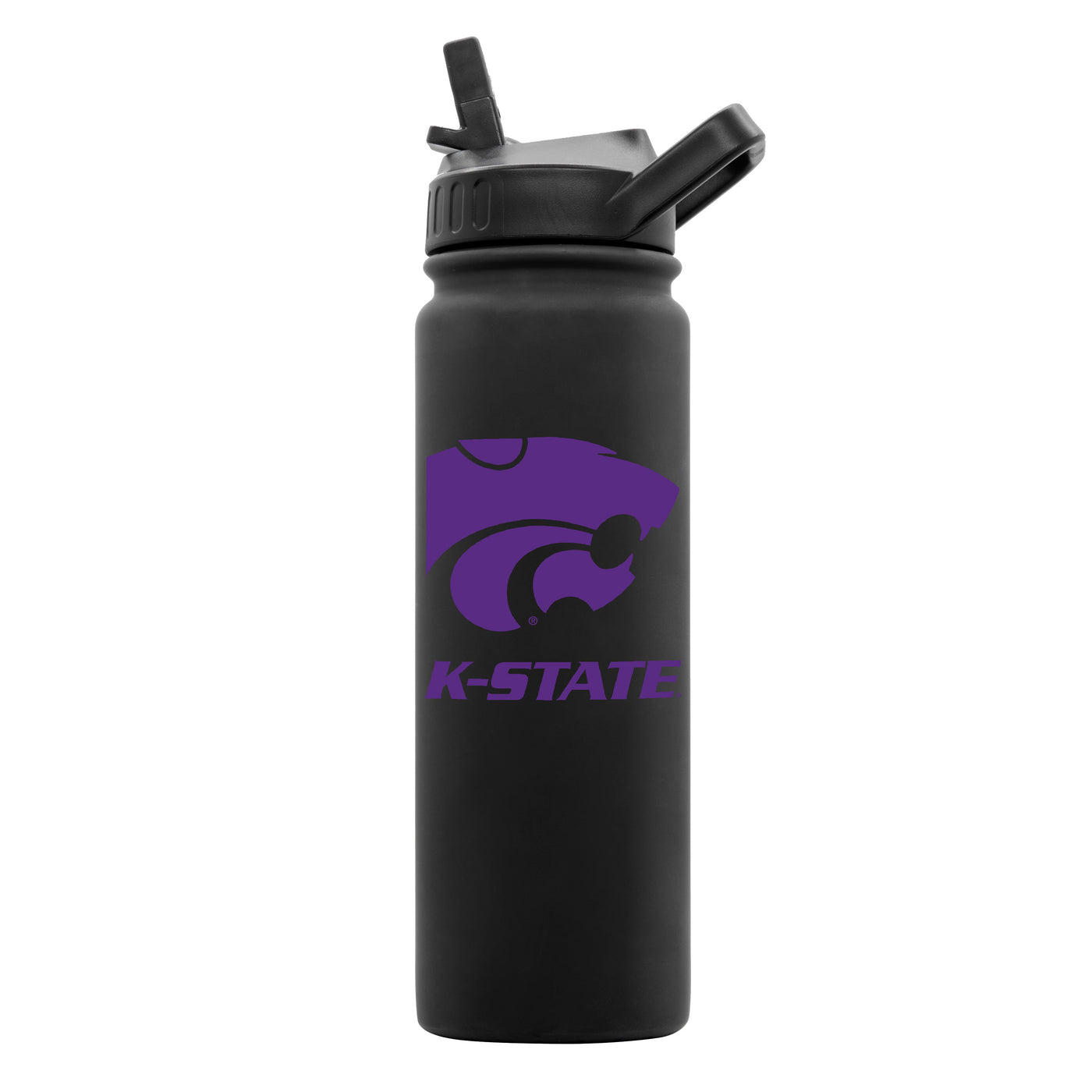 Kansas State 24oz Black Soft Touch Bottle