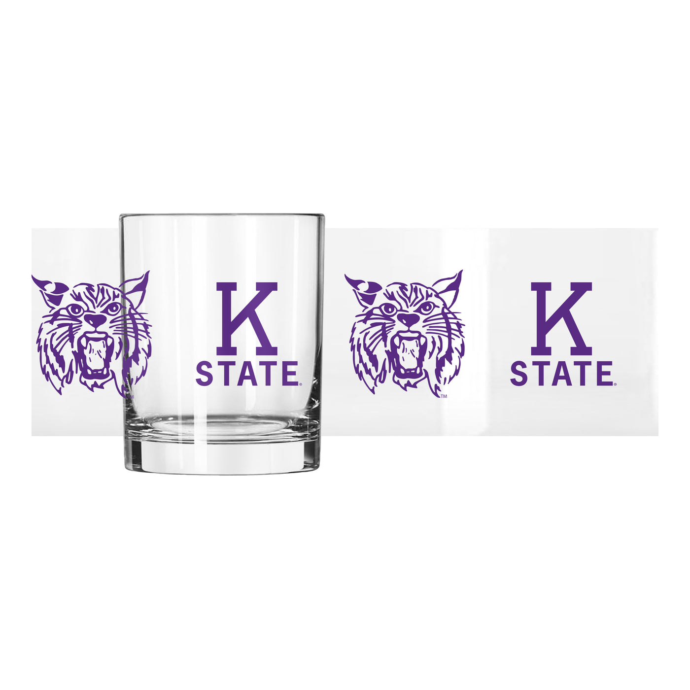 Kansas State Vault 14oz Gameday Rocks Glass