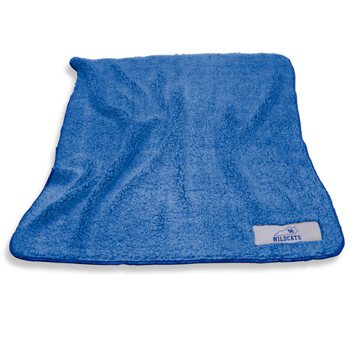 Kentucky Color Frosty Fleece blanket by Logo Brands, featuring a soft, cozy fleece fabric with Kentucky Wildcats design.