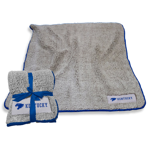Kentucky Cat Head Frosty Fleece blanket by Logo Brands, soft and cozy with a Kentucky cat head design, perfect for warmth.
