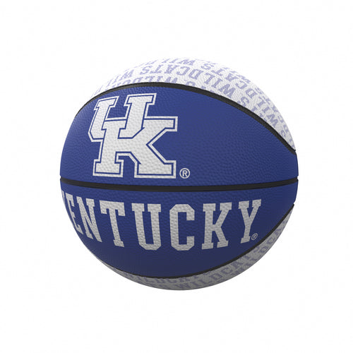 Mini rubber basketball with Kentucky Repeating Logo, designed for recreation and featuring the Logo Brands logo.