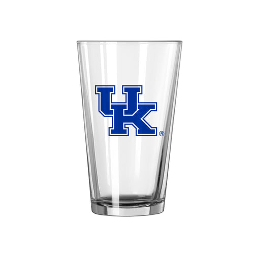 Kentucky Gameday 16oz pint glass by Logo Brands, featuring team logo and sports-themed design for game day drinking.