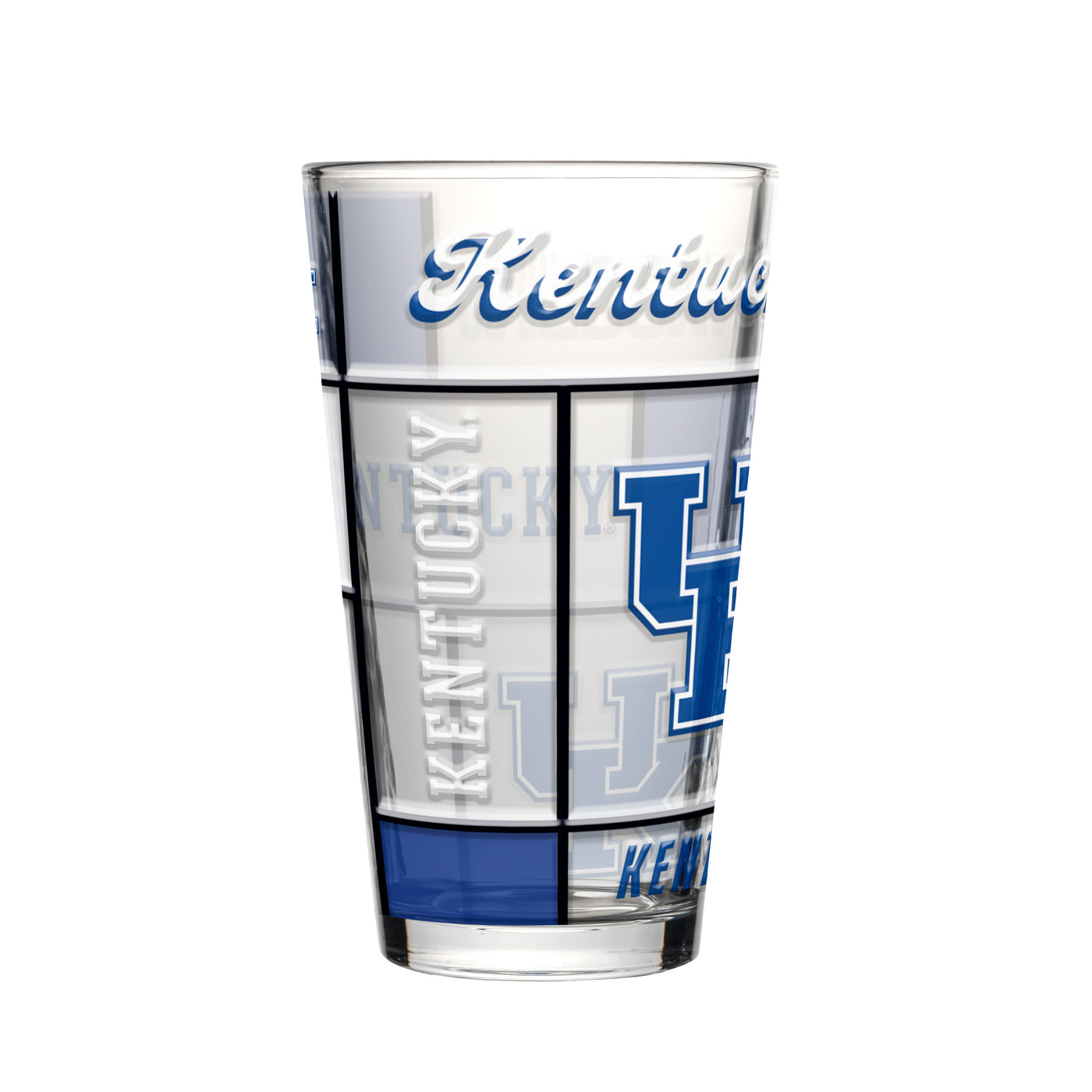 Kentucky 16oz Quilted Stained Pint Glass