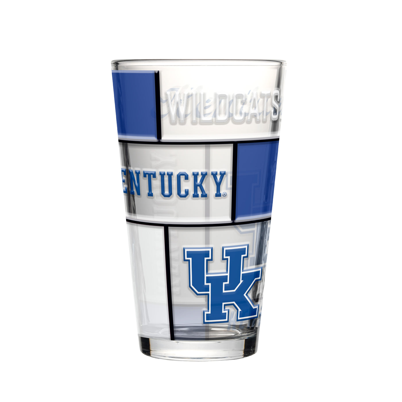 Kentucky 16oz Quilted Stained Pint Glass