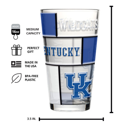 Kentucky 16oz Quilted Stained Pint Glass