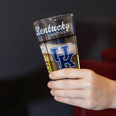 Kentucky 16oz Quilted Stained Pint Glass