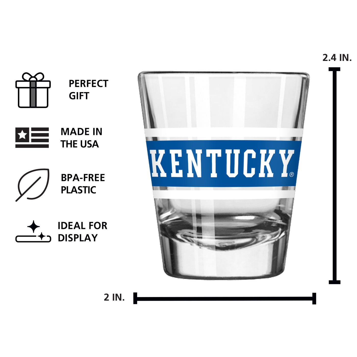 Kentucky 2oz Stripe Shot Glass