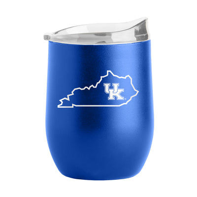 Kentucky 16oz State Outline Powder Coat Curved Beverage