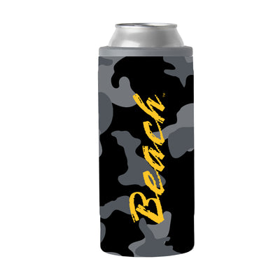 Long Beach State Black Camo 12oz Slim Can Coolie