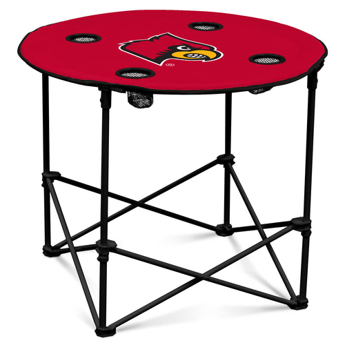 Louisville round table by Logo Brands, sturdy furniture piece with a smooth wooden surface and modern design.