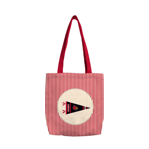 Louisville Classic Pennant Canvas Tote bag with printed team logo and durable handles, perfect for sports fans.