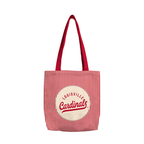 Louisville Classic Canvas Tote bag by Logo Brands with sturdy handles and Louisville logo design on natural canvas fabric.