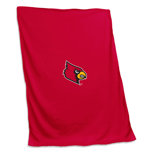 Louisville Sweatshirt Blanket by Logo Brands, soft fleece with Louisville logo, showing a cozy, folded blanket with sports team branding.