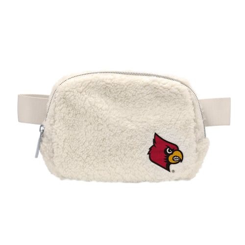 Louisville Sherpa Belt Bag by Logo Brands, stylish black bag with sherpa detailing and adjustable strap, ideal for casual wear.