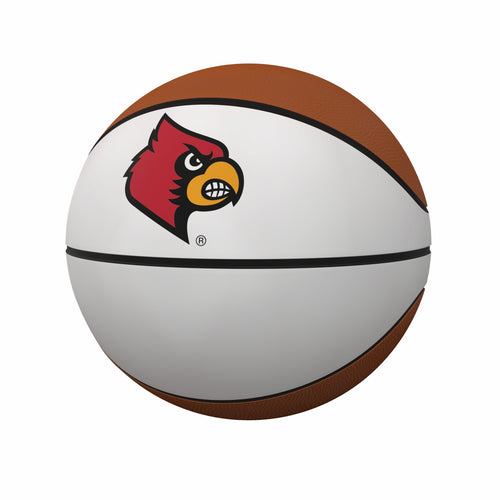 Louisville official-size recreation autograph basketball with Logo Brands logo, featuring handwritten signatures on the surface.