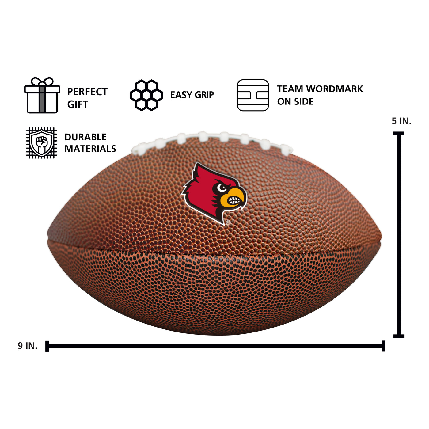 Louisville Mini Size Composite Football - Logo Brands