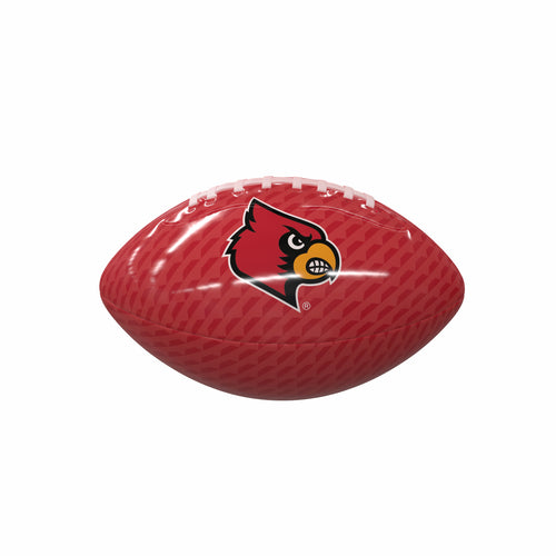 Louisville Carbon Fiber Mini Size Glossy Football for recreation by Logo Brands, shiny black surface with white laces and logo.
