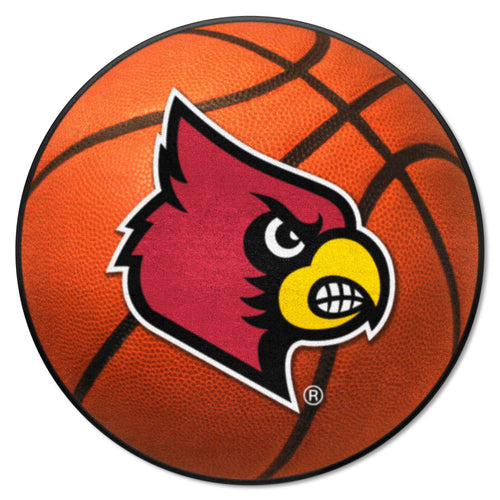 University of Louisville basketball mat by Logo Brands featuring Louisville Cardinals logo and team colors for sports decor
