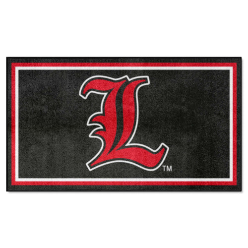 University of Louisville 3x5 logo rug by Logo Brands featuring Louisville Cardinals team emblem on a navy background.