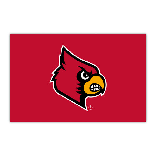 University of Louisville HiDef Rookie mat by Logo Brands featuring Louisville Cardinals logo and team colors on a durable mat.