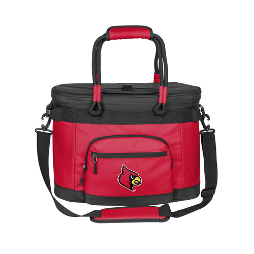 Louisville 35 Can Flex Cooler by Logo Brands with adjustable straps and insulated main compartment for beverages and snacks.