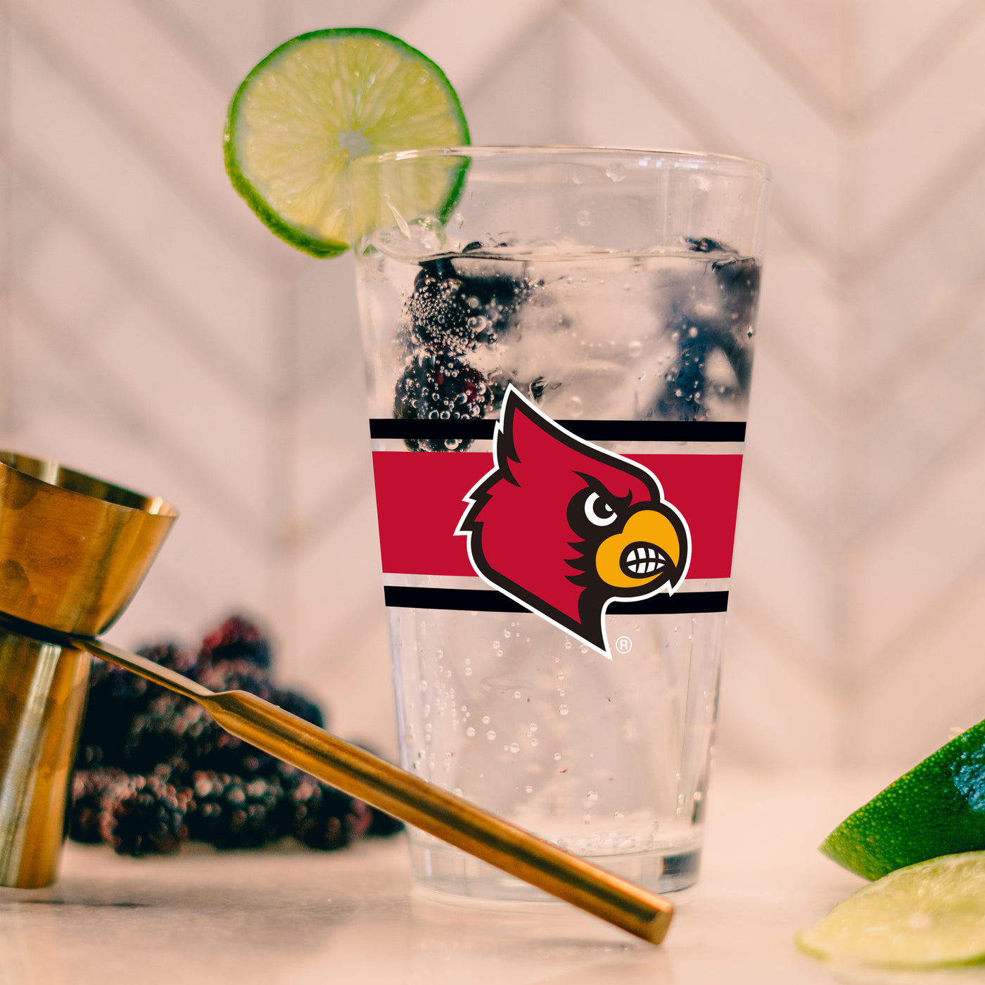 Louisville 16oz Stripe Pint Glass