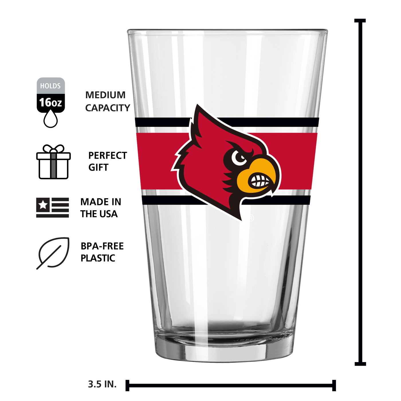 Louisville 16oz Stripe Pint Glass
