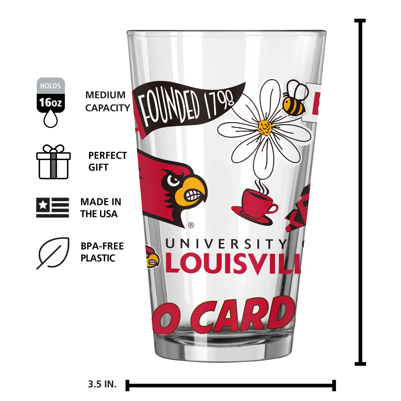 Louisville 16oz Native Pint Glass
