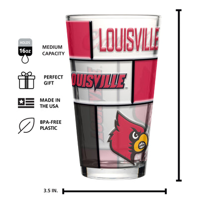Louisville 16oz Quilted Stained Pint Glass
