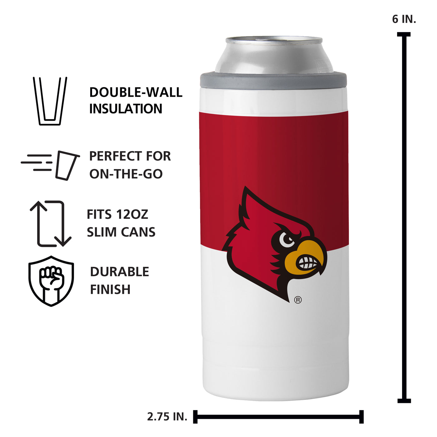 Louisville Colorblock 12oz Slim Can Coolie
