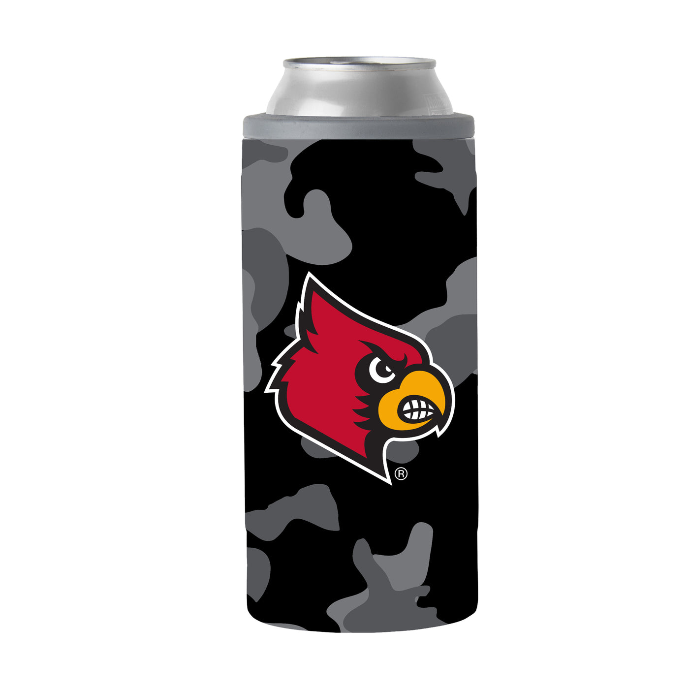 Louisville Black Camo 12oz Slim Can Coolie