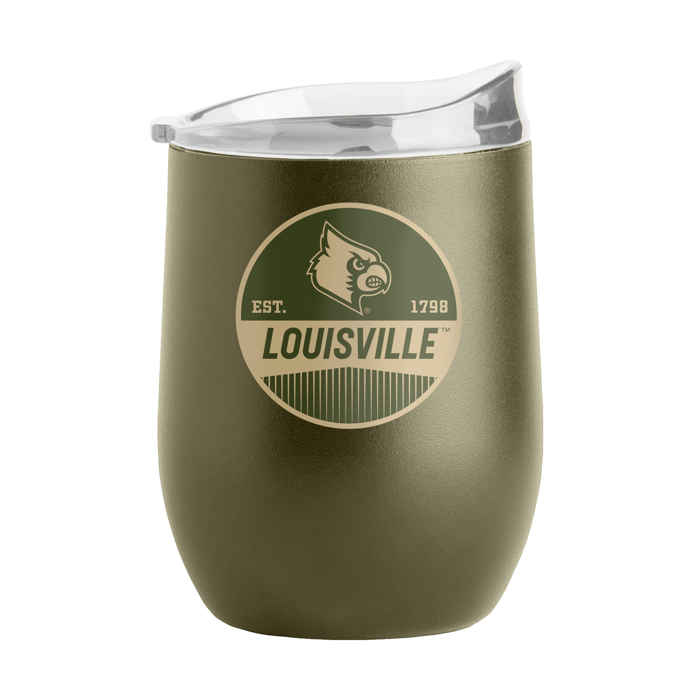 Louisville 16oz Badge Powder Coat Curved Beverage - Logo Brands