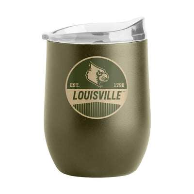 Louisville 16oz Badge Powder Coat Curved Beverage - Logo Brands