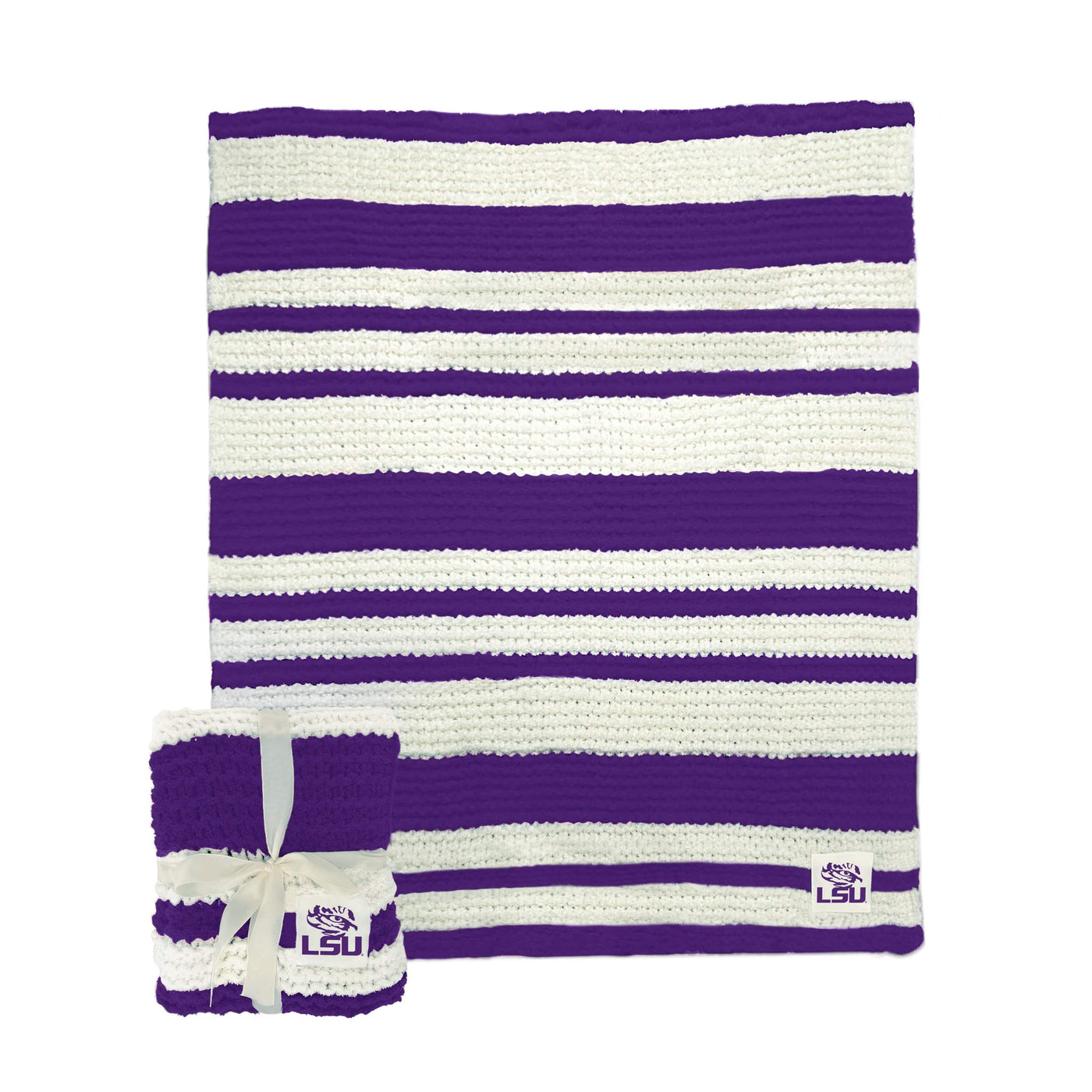 LSU Cable Knit Throw 50x60