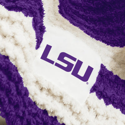 LSU Cable Knit Throw 50x60
