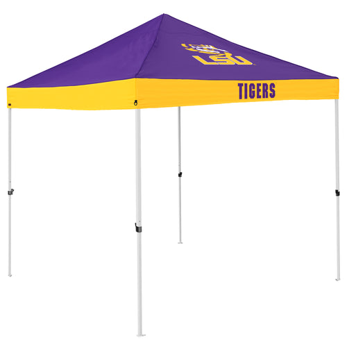 LSU Economy Canopy shelter by Logo Brands, lightweight outdoor shelter with LSU team logo, ideal for outdoor events and tailgating.