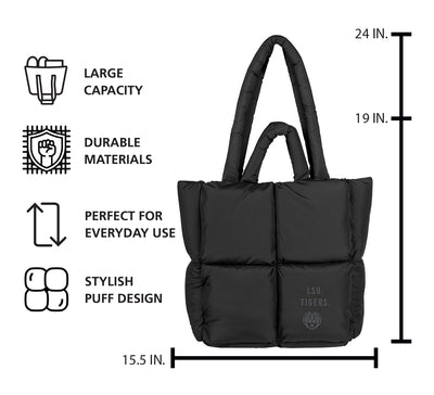 LSU Black Puff Tote